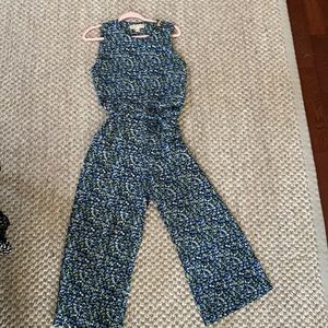 Michael Michael Kors Floral Crepe Wide Leg Cropped Jumpsuit size 10